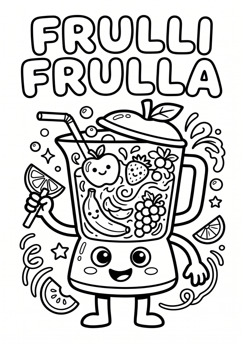 Frulli Frulla Vrolijk Kleurplaat — gratis kleurplaat printen