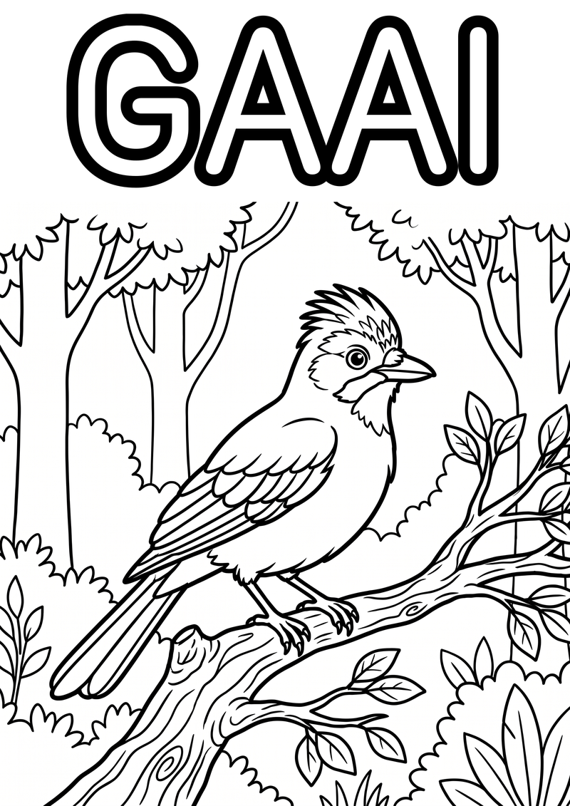 Gaai Kleurplaat — gratis kleurplaat printen
