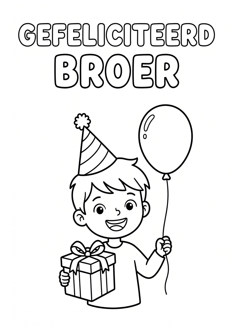 Gefeliciteerd Broer Kleurplaat — gratis kleurplaat
