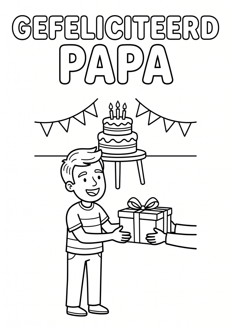 Gefeliciteerd Papa Kleurplaat — gratis kleurplaat