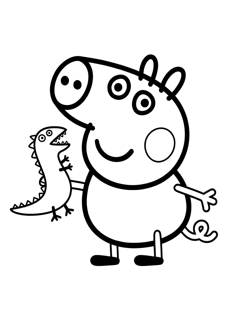 George Pig Kleurplaat — gratis kleurplaat printen