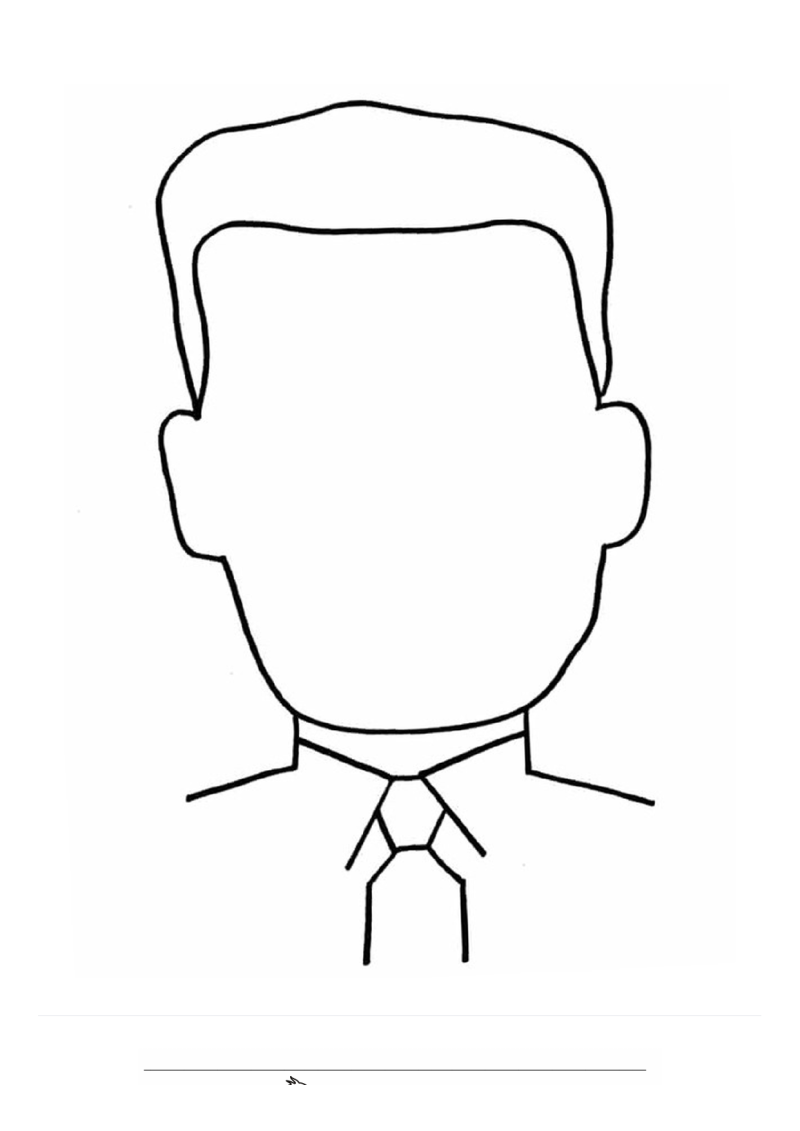 Gezicht papa Kleurplaat