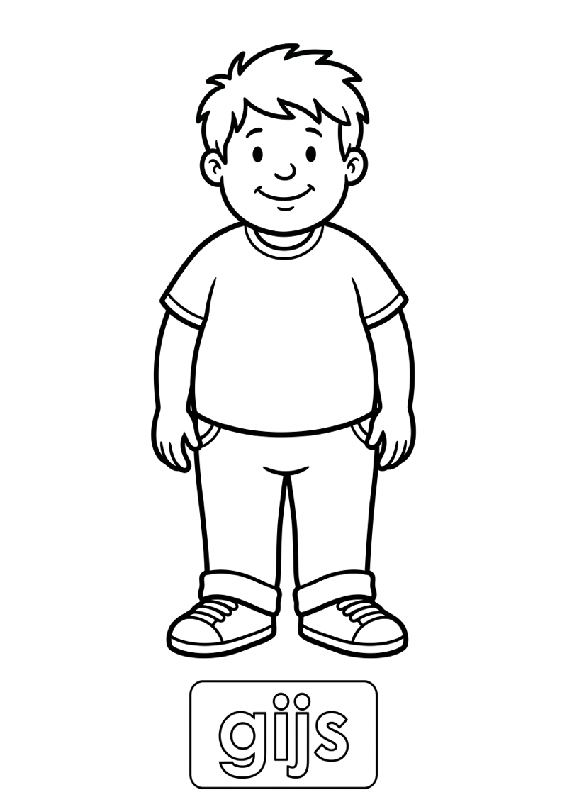 Gijs Woordkaart Kleurplaat — gratis kleurplaat