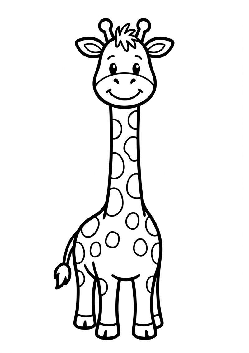 Giraf Kleurplaat — gratis kleurplaat printen