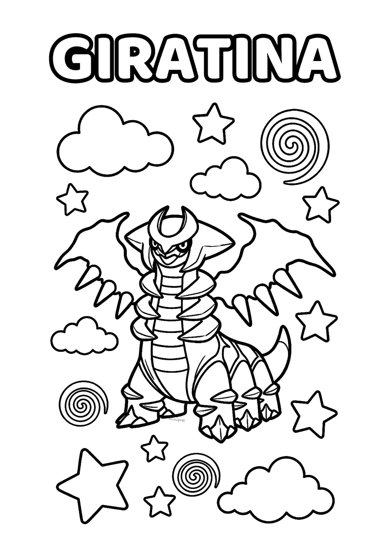 Giratina Kleurplaat — gratis kleurplaat printen