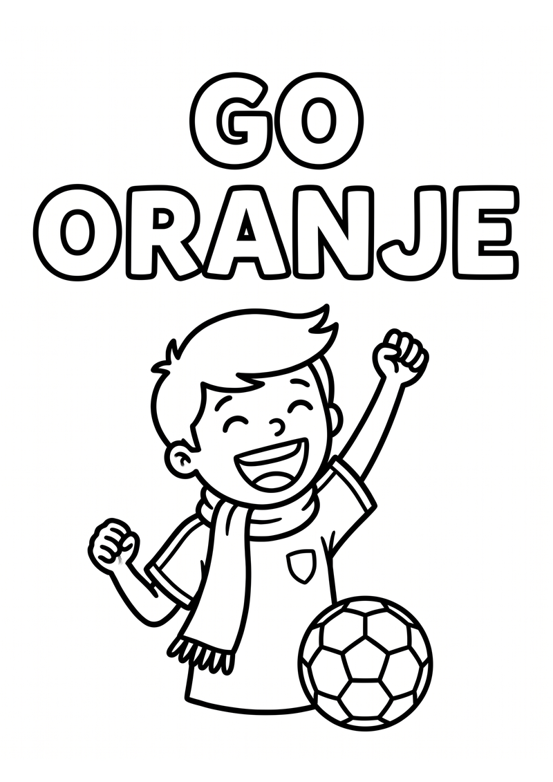 Go Oranje Kleurplaat — gratis kleurplaat