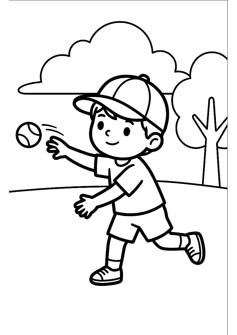 Gooiende speler kleurplaat — gratis kleurplaat