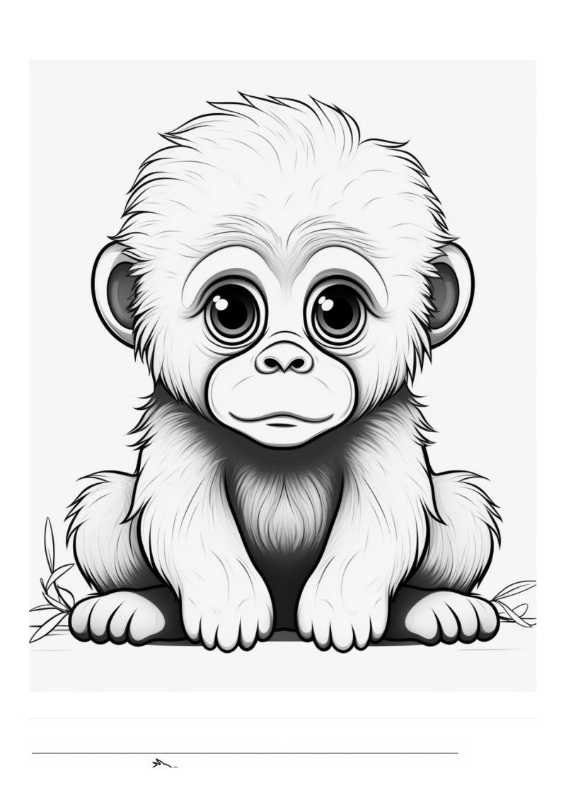 Baby Gorilla Kleurplaat — gratis kleurplaat printen