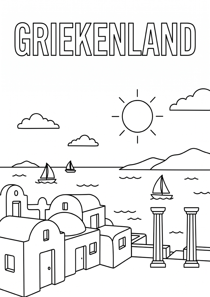 Griekenland Kleurplaat — gratis kleurplaat printen
