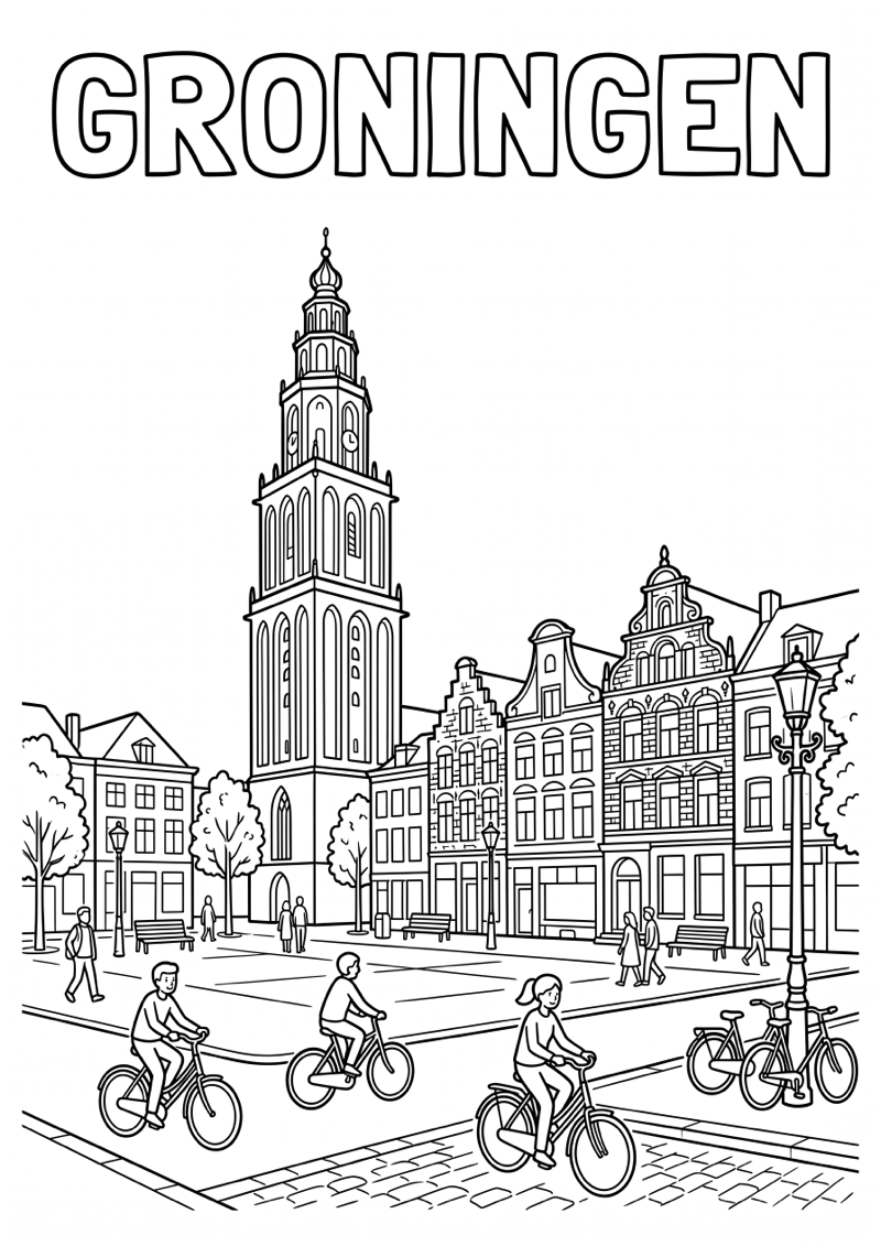 Groningen Kleurplaat — gratis kleurplaat printen