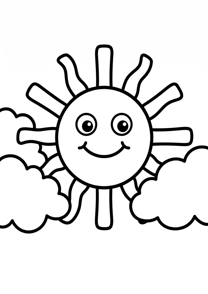 Grote Zon Kleurplaat — gratis kleurplaat printen