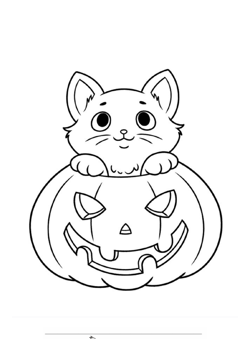 Halloween kat Kleurplaat — gratis kleurplaat