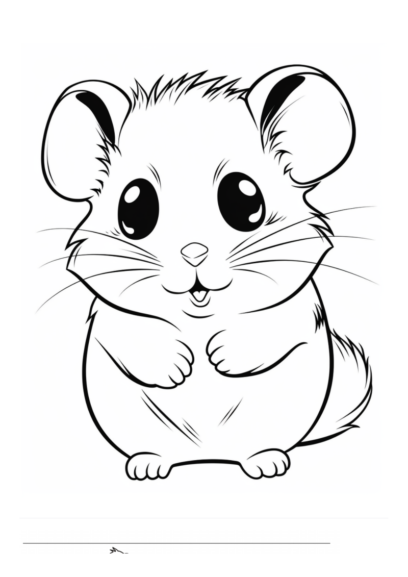 Baby Hamster Kleurplaat — gratis kleurplaat