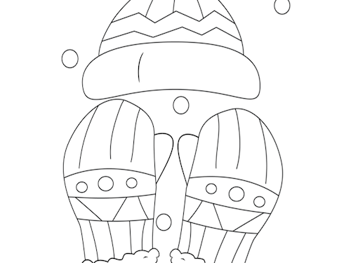 Handschoenen en Muts Kleurplaat — gratis kleurplaat