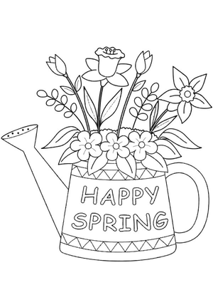 Happy spring Kleurplaat — gratis kleurplaat