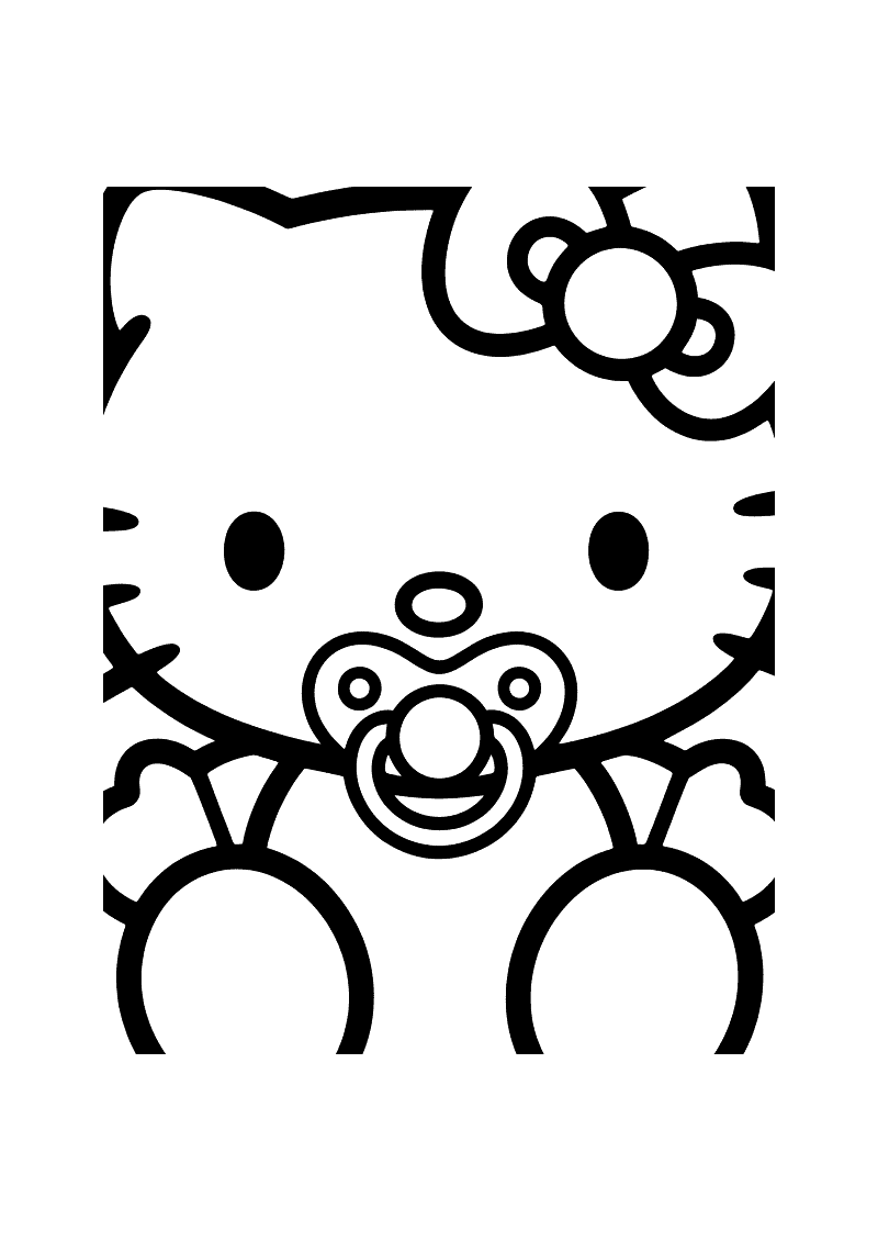 Hello Kitty Baby Fopspeen Kleurplaat