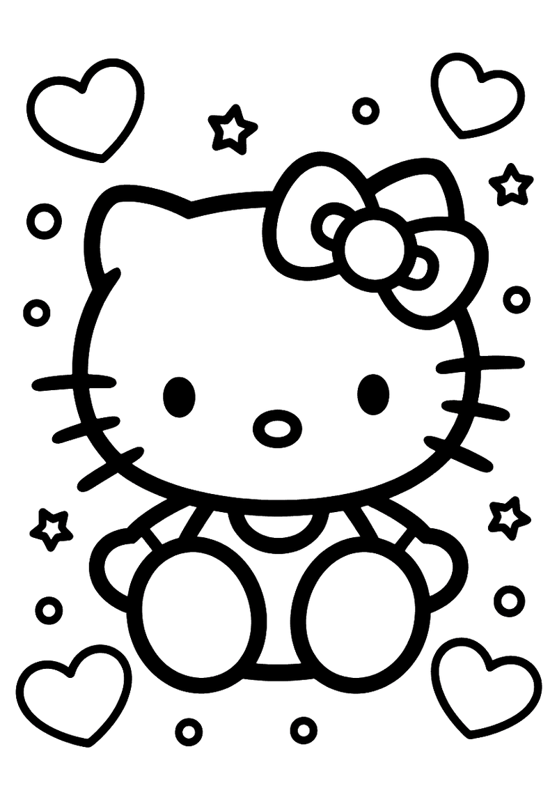 Hello Kitty Baby Kleurplaat