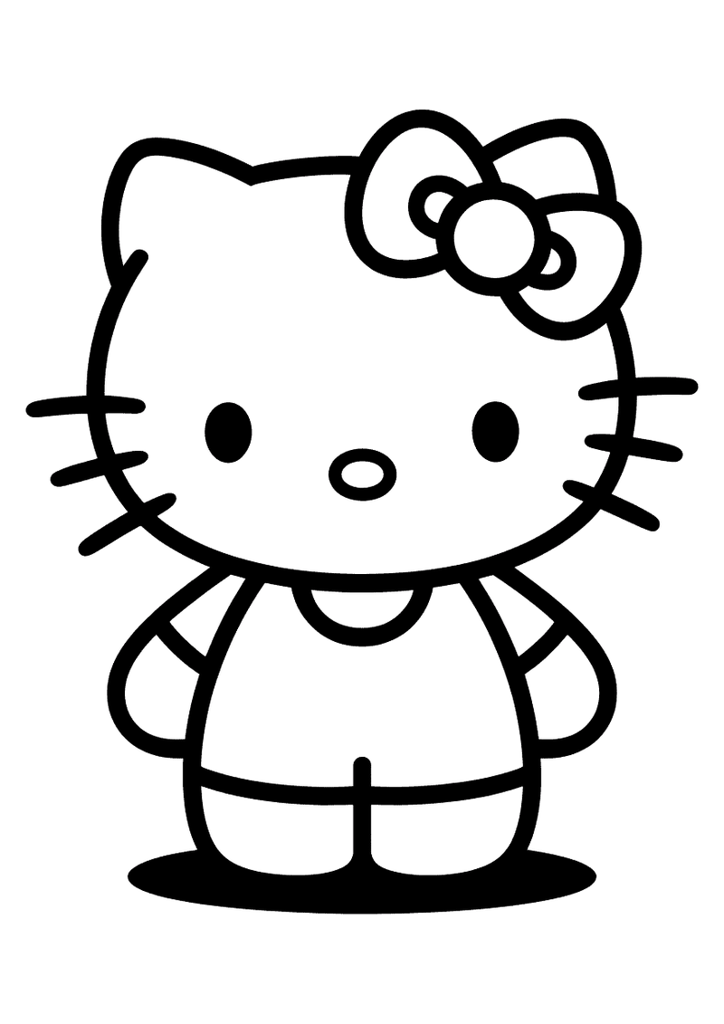 Klassieke Hello Kitty kleurplaat — gratis kleurplaat printen