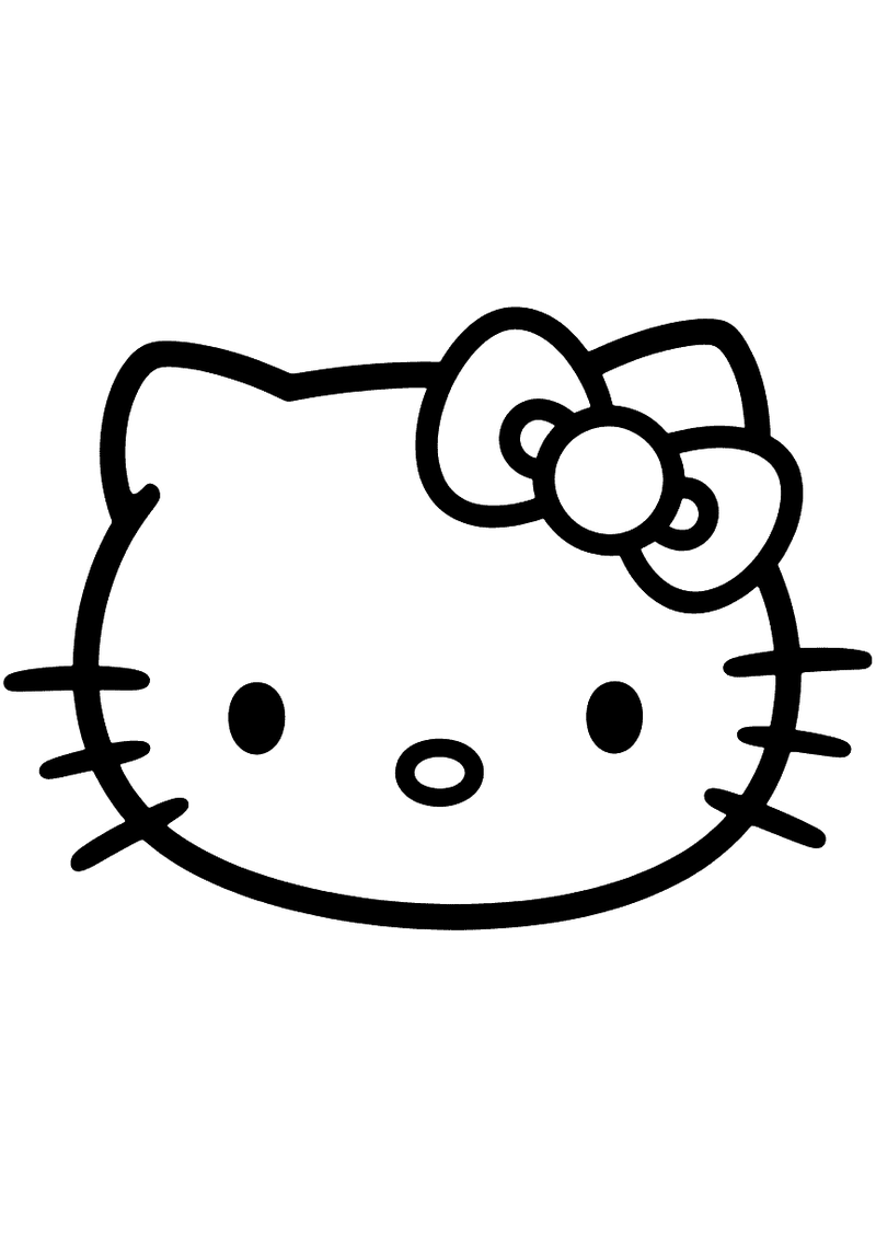 Hello Kitty gezicht close-Up kleurplaat — gratis kleurplaat