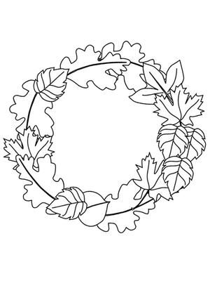 Herfstkrans Kleurplaat — gratis kleurplaat printen