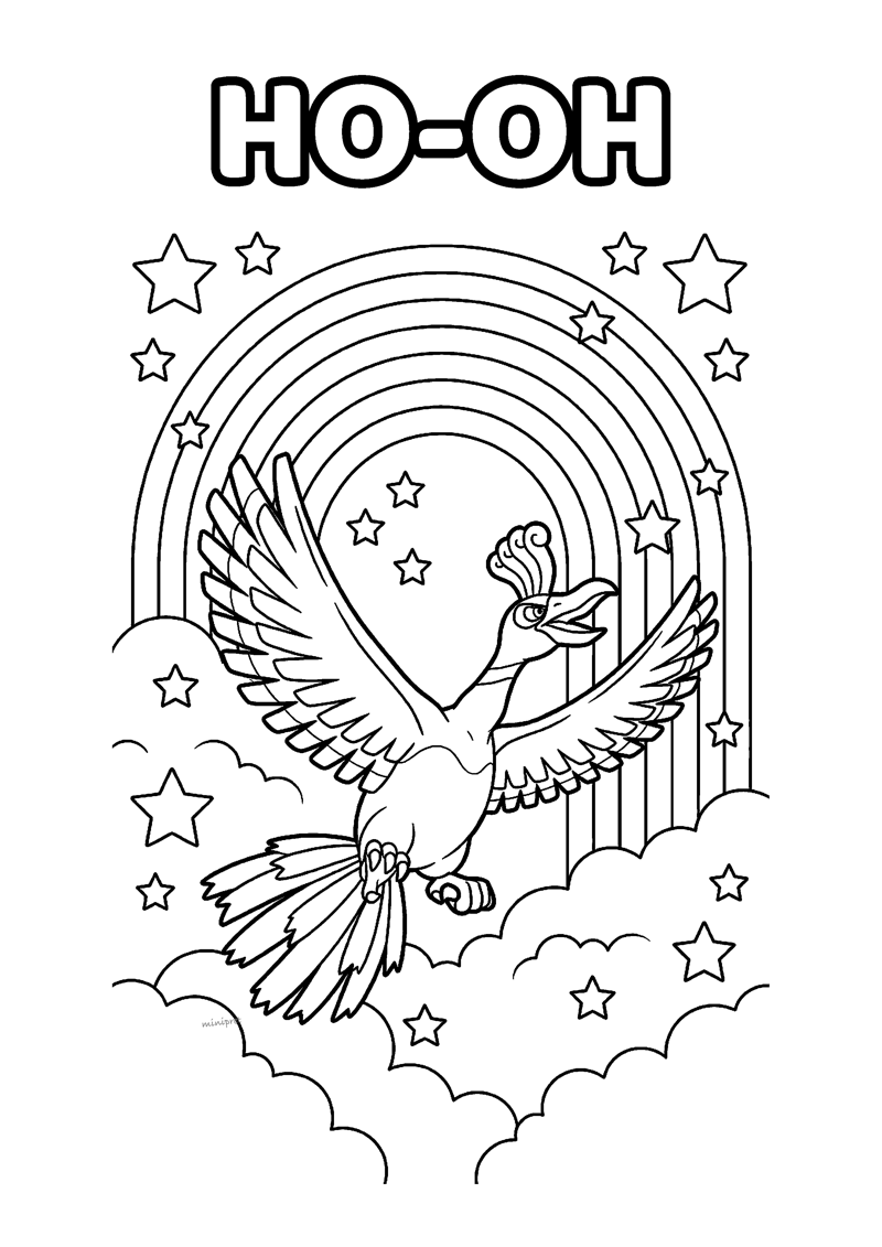 Ho-Oh Kleurplaat — gratis kleurplaat printen