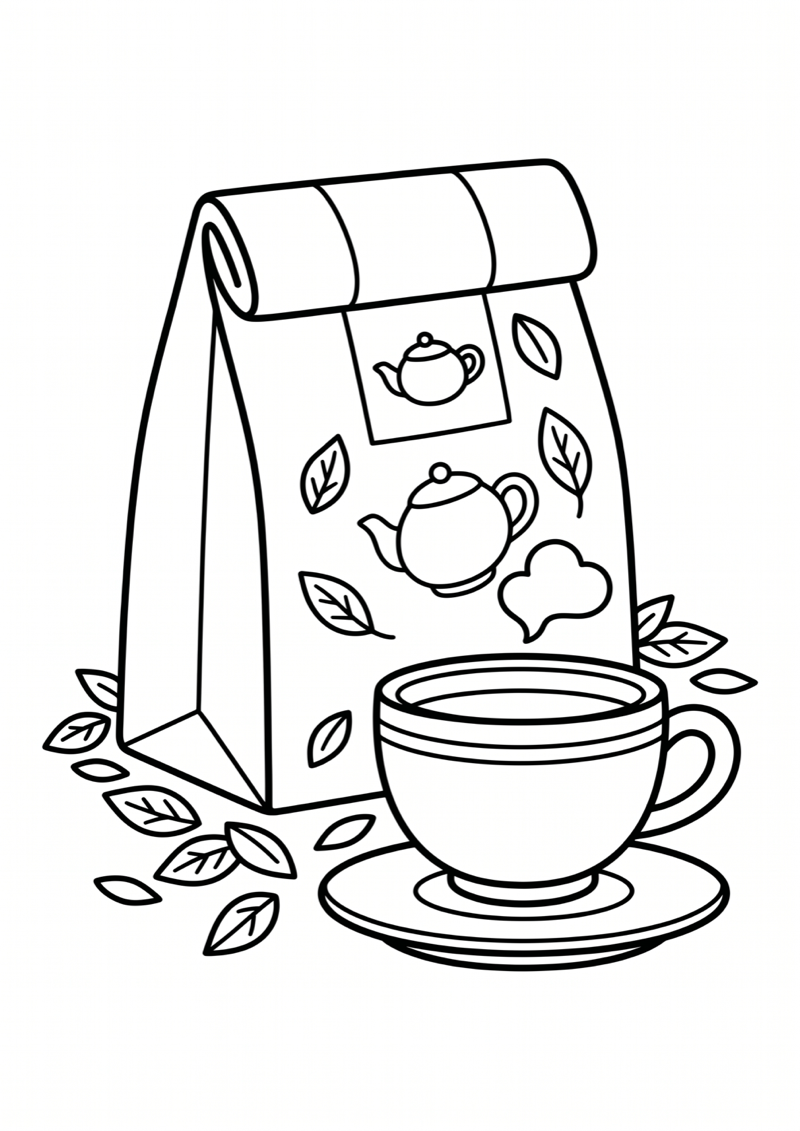 Hojicha Bladeren Kleurplaat — gratis kleurplaat
