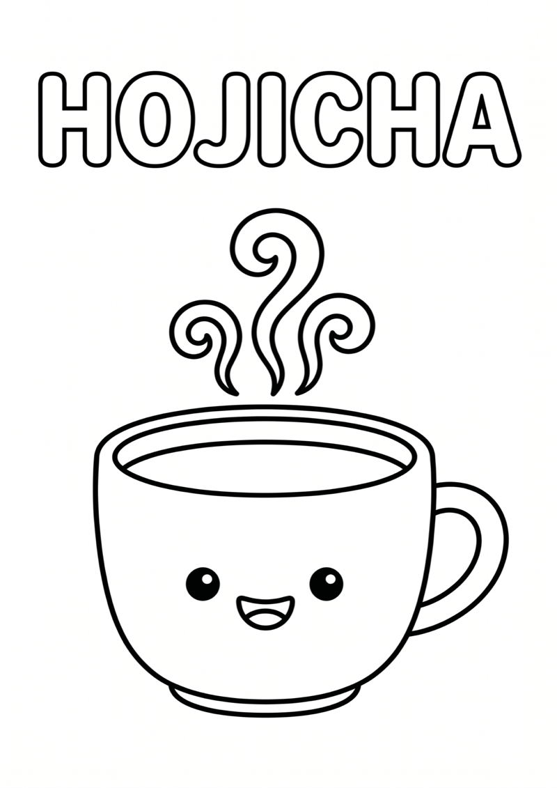 Hojicha Kleurplaat — gratis kleurplaat printen