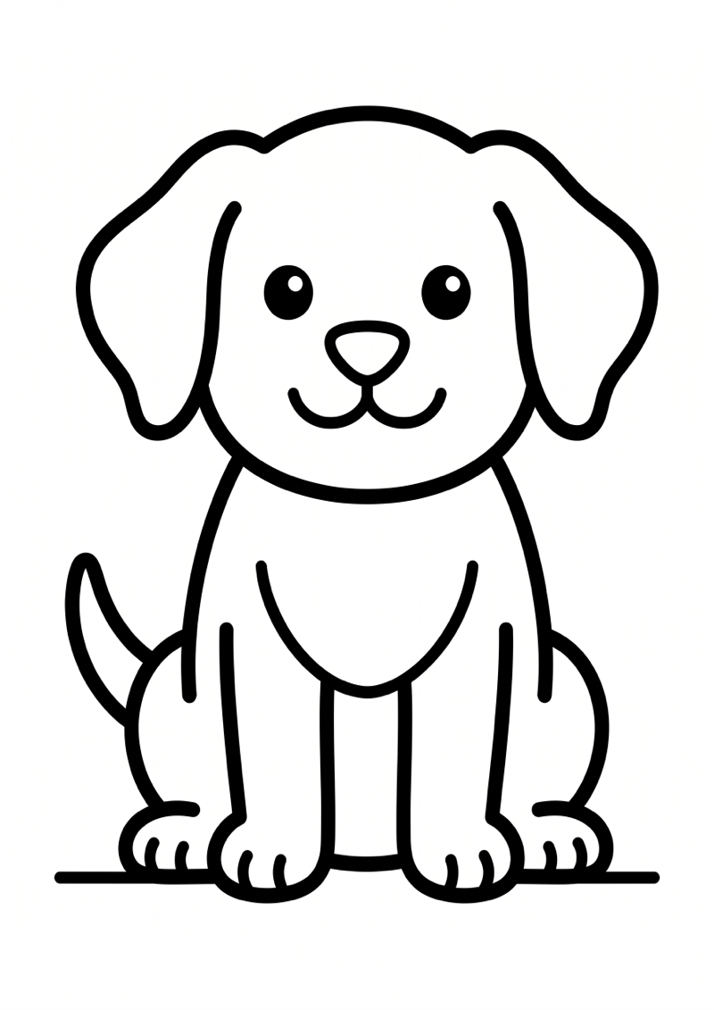 Hond Kleurplaat — gratis kleurplaat