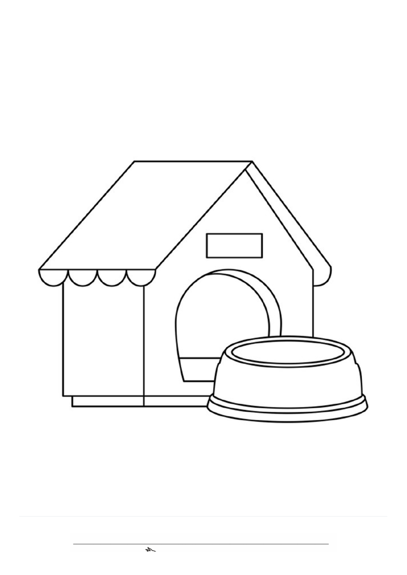 Hondenhok Kleurplaat — gratis kleurplaat