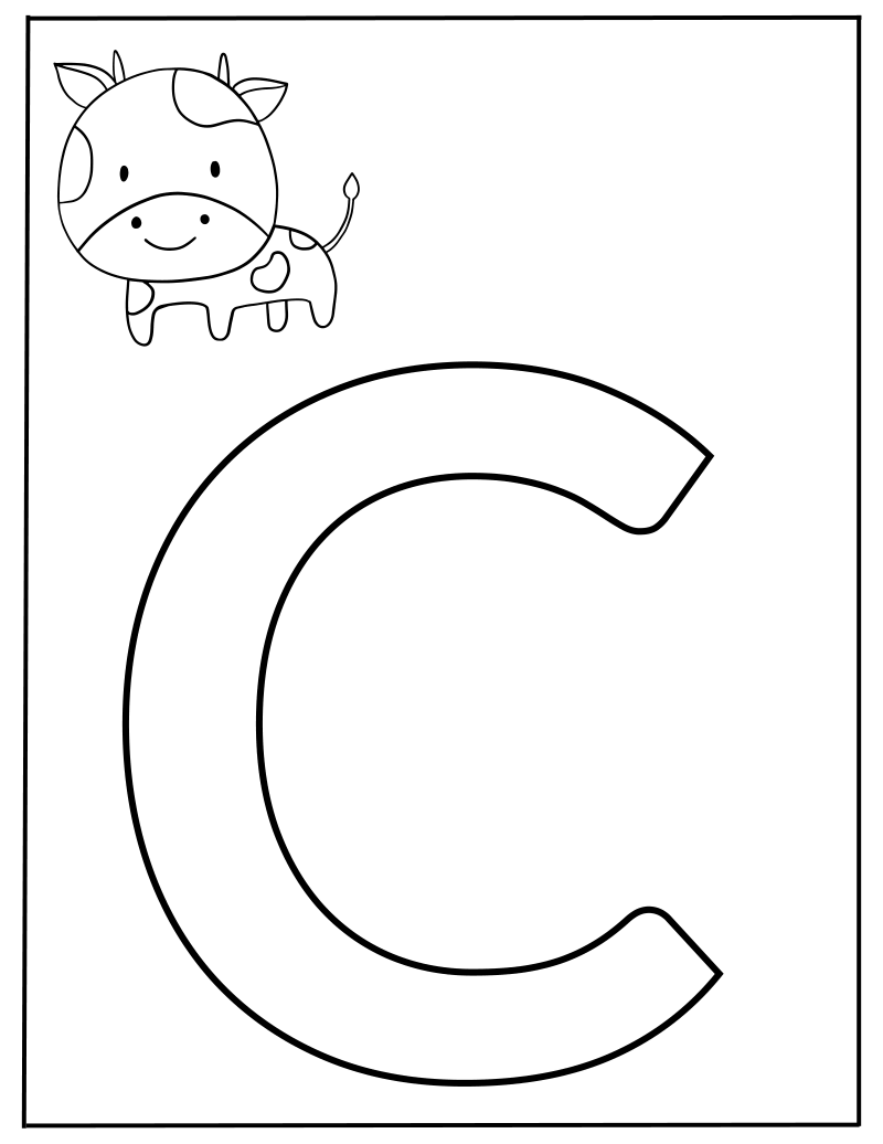 Hoofdletter C Kleurplaat — gratis kleurplaat