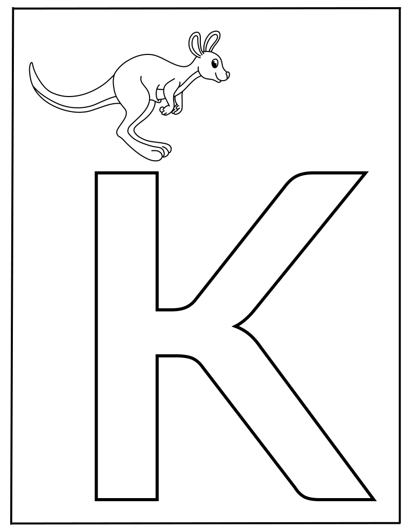 Hoofdletter K Kleurplaat — gratis kleurplaat