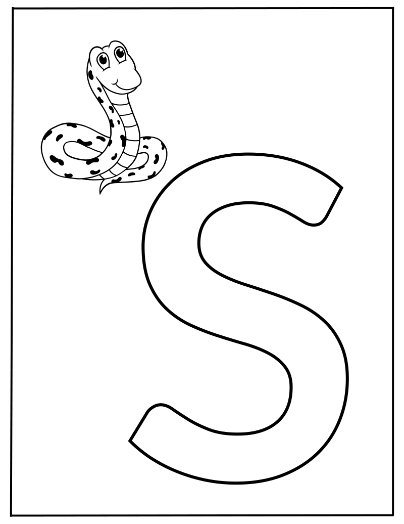 Hoofdletter S Kleurplaat — gratis kleurplaat