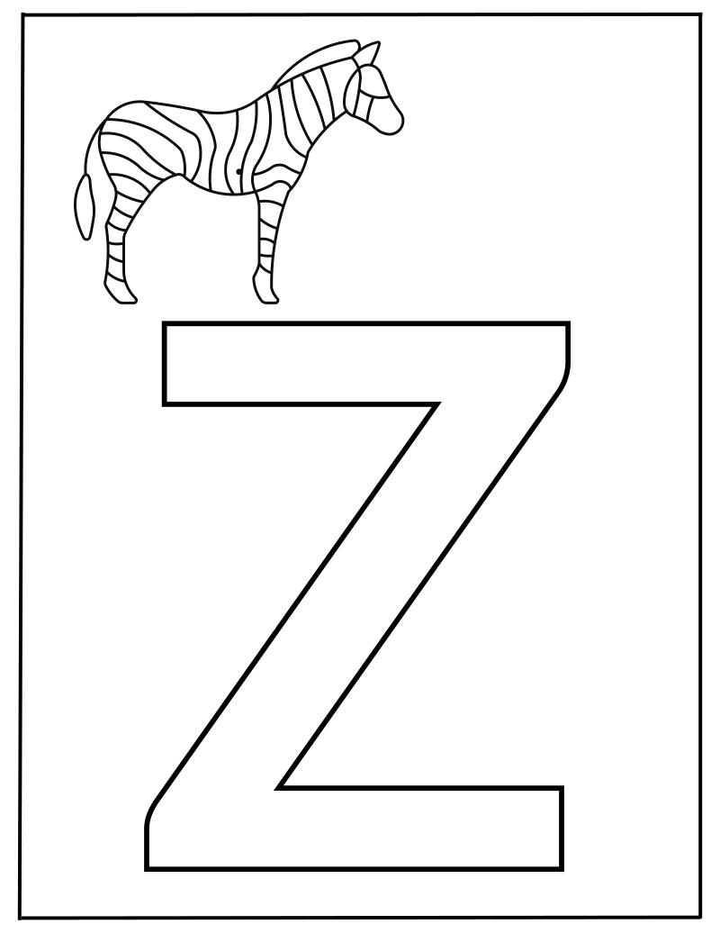 Hoofdletter Z Kleurplaat — gratis kleurplaat