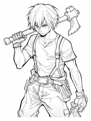 Houthakker Kleurplaat 1 — gratis kleurplaat printen