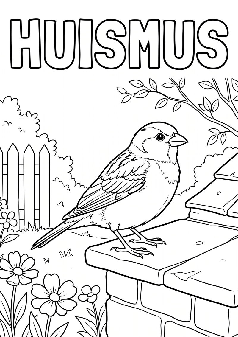 Huismus Kleurplaat — gratis kleurplaat