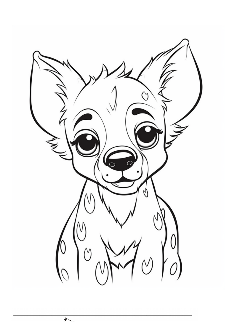 Baby Hyena Kleurplaat — gratis kleurplaat printen