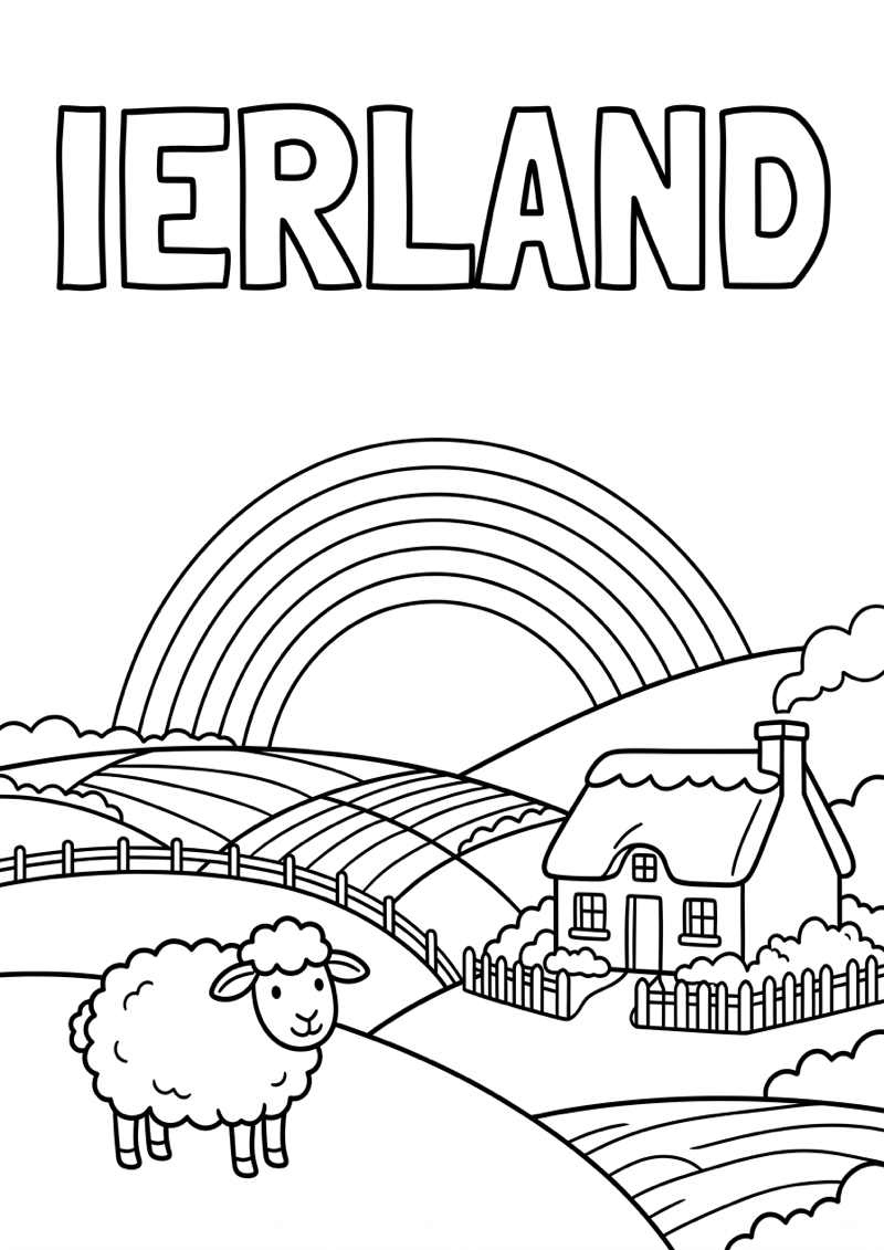 Ierland Kleurplaat — gratis kleurplaat printen