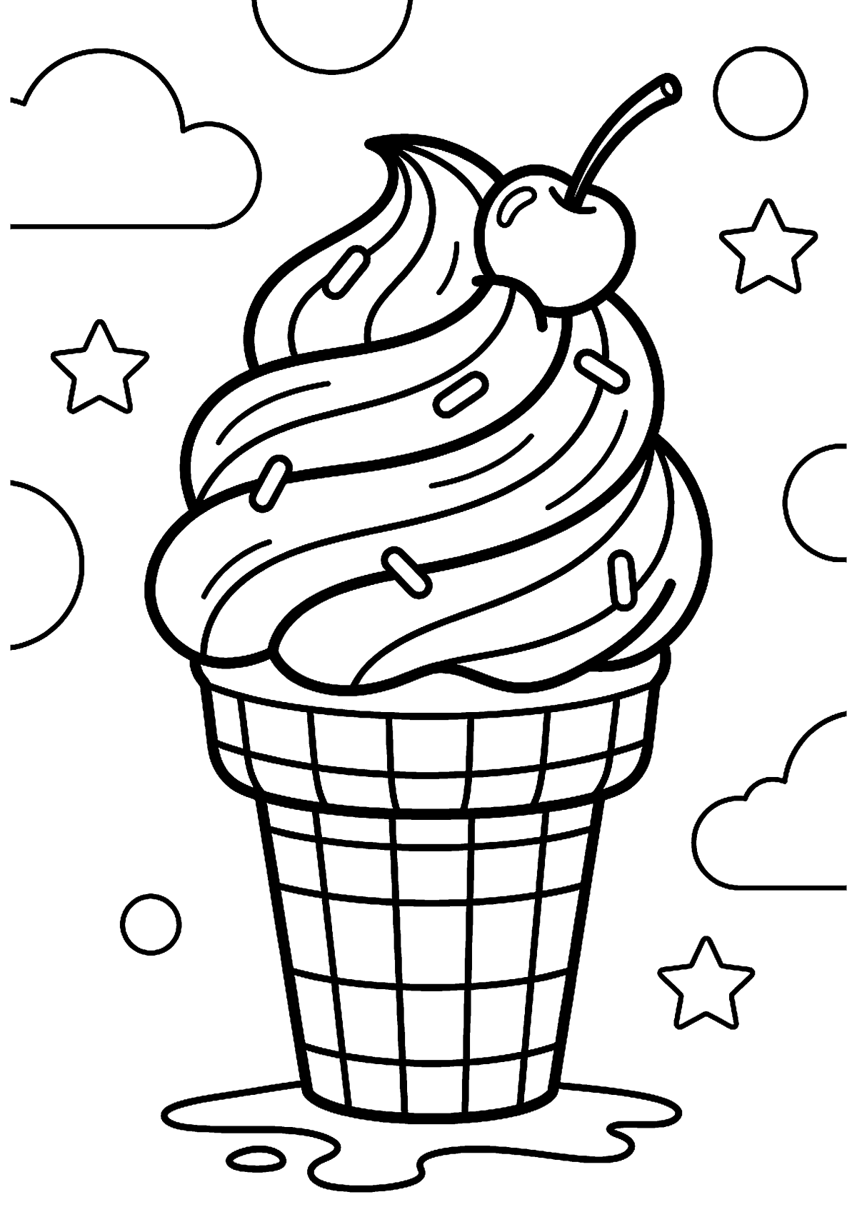Ijsje met bol kleurplaat — gratis kleurplaat