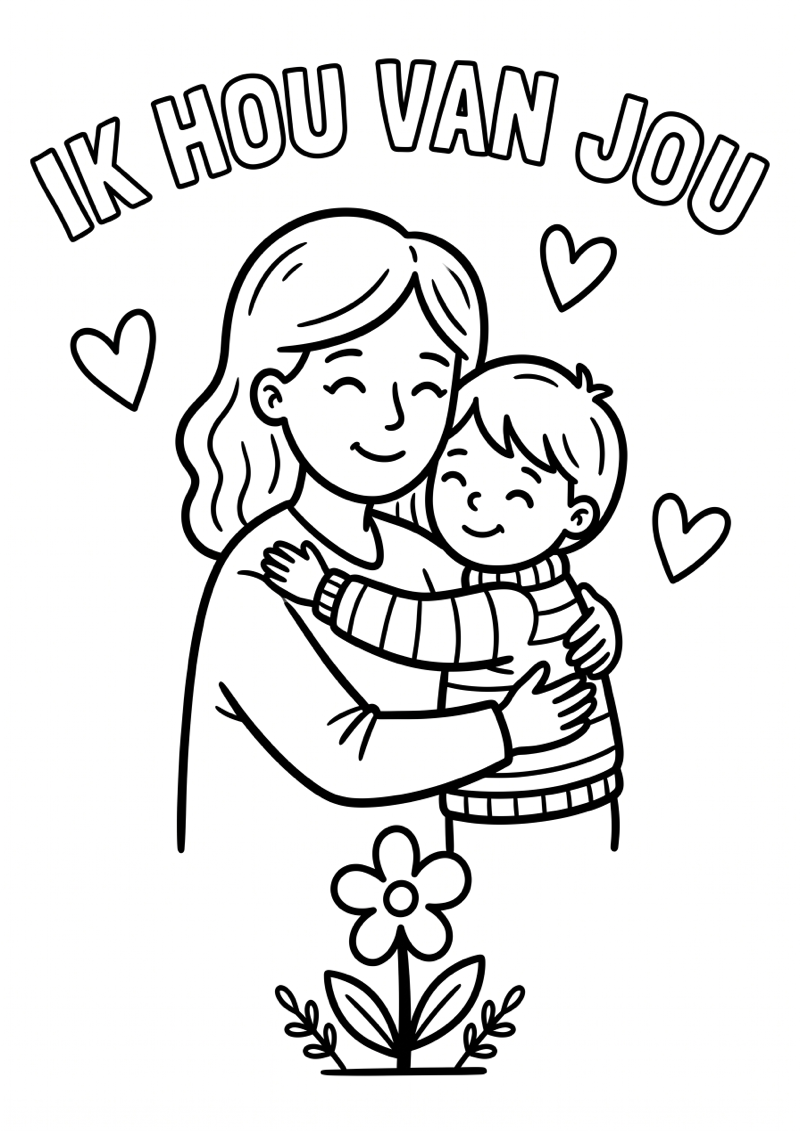 Ik hou van jou kleurplaat — gratis kleurplaat