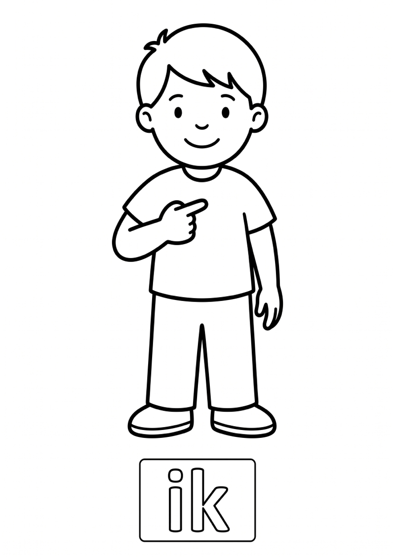 Ik Woordkaart Kleurplaat — gratis kleurplaat