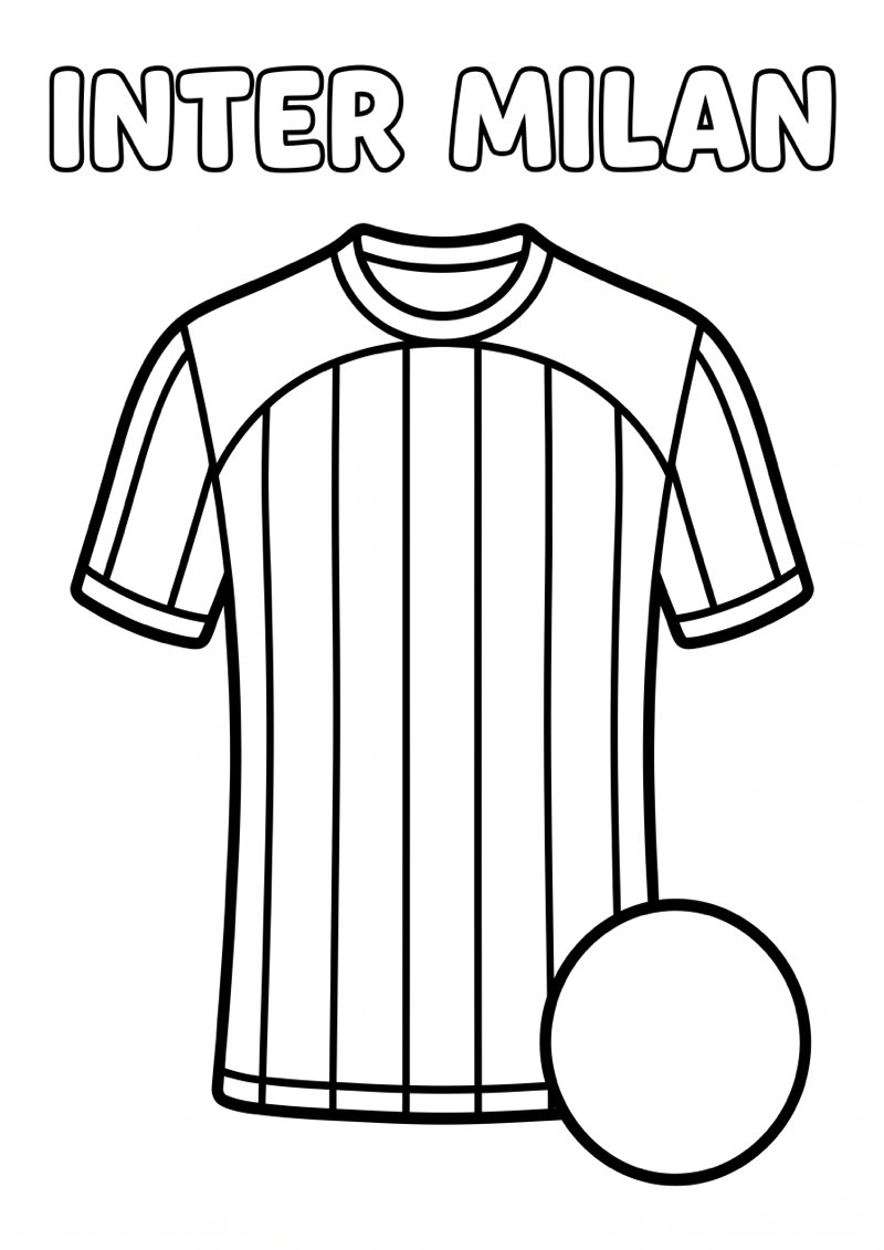 Inter Milan Voetbalshirt Kleurplaat — gratis kleurplaat