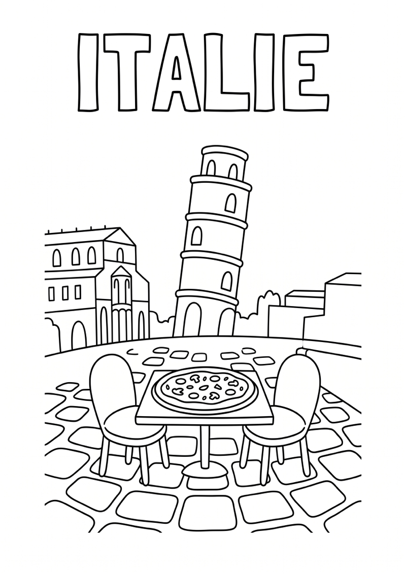 Italie Kleurplaat — gratis kleurplaat printen