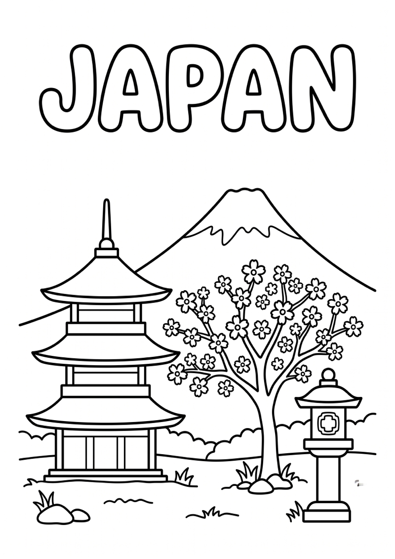 Japan Kleurplaat — gratis kleurplaat printen