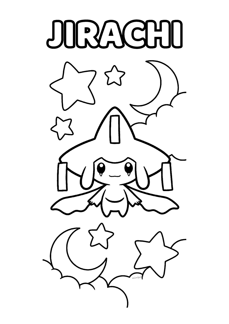 Jirachi Kleurplaat — gratis kleurplaat printen