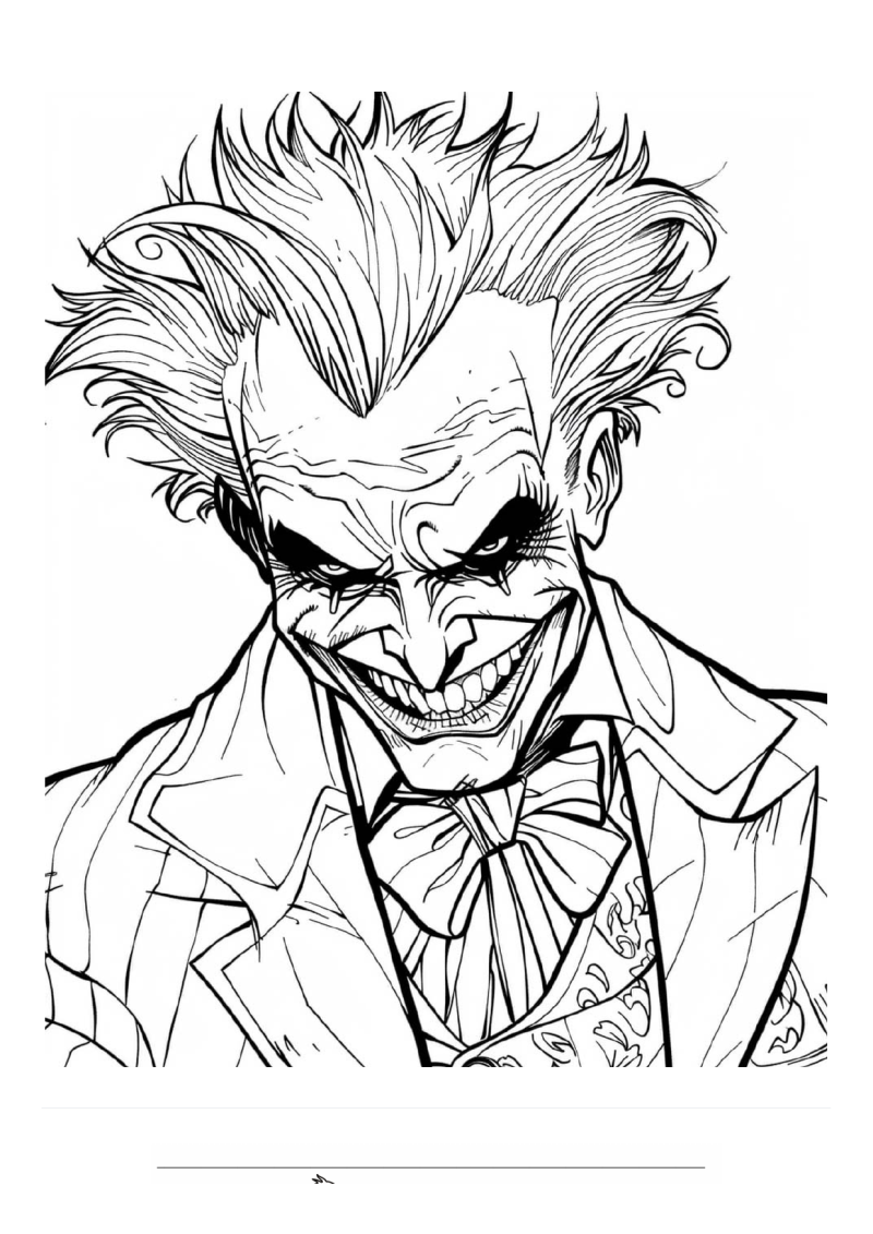 Joker Portret Grijnst Kleurplaat — gratis kleurplaat printen