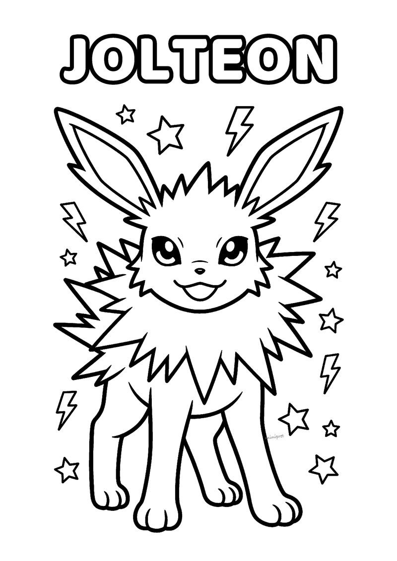 Jolteon Kleurplaat — gratis kleurplaat printen