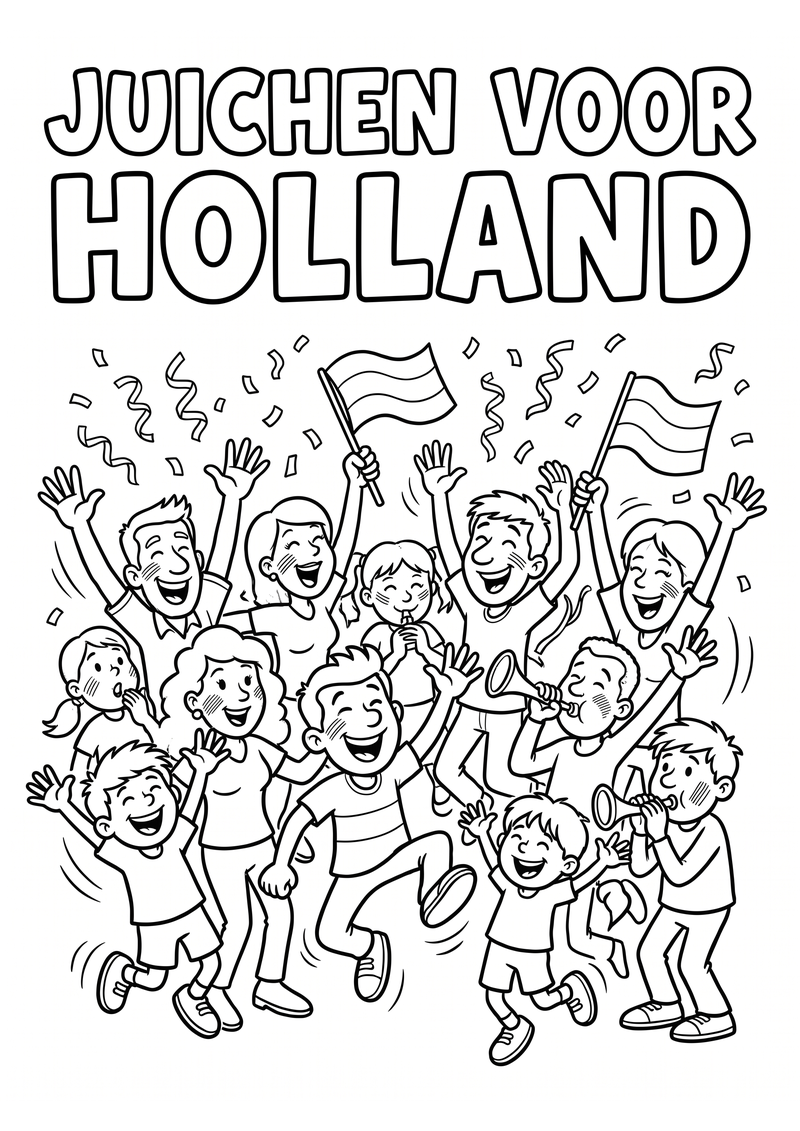 Juichen voor Holland Kleurplaat — gratis kleurplaat printen