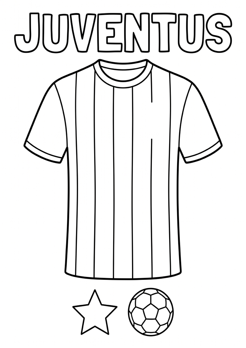 Juventus Voetbalshirt Kleurplaat — gratis kleurplaat