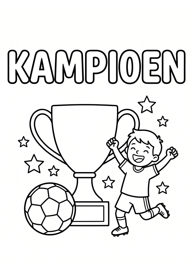 Kampioen Kleurplaat — gratis kleurplaat printen