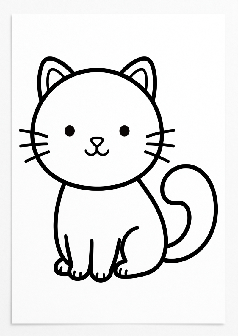 Kat Kleurplaat — gratis kleurplaat